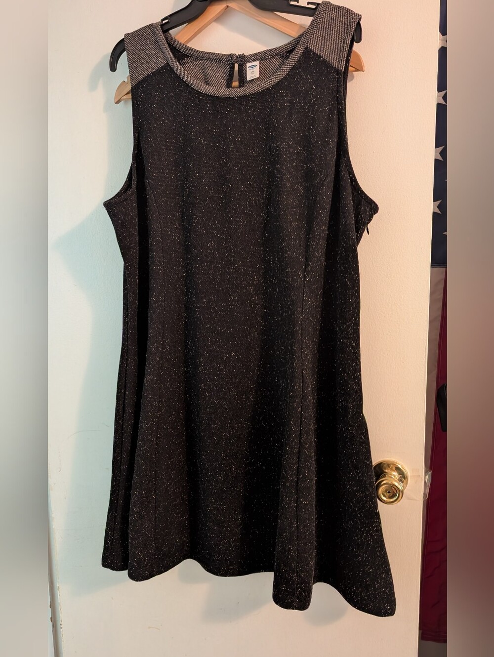 Old Navy Black Sparkle Sleeveless Midi Dress